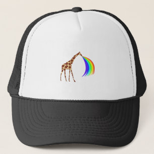 Boné Girafa barbeando um arco-íris