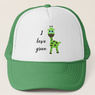 Boné Girafa bonita e verde