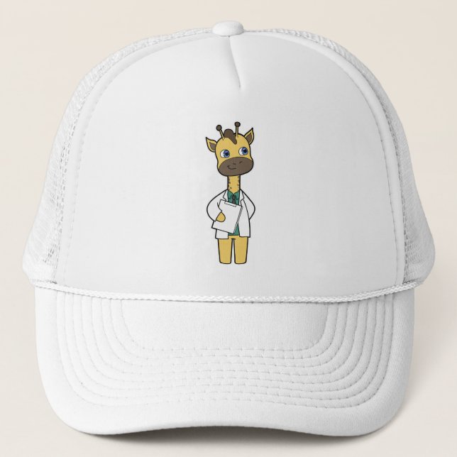 Boné Girafa como Médico com Bloco de Notas (Frente)