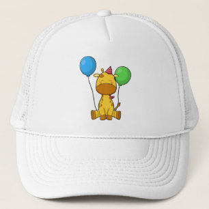 Boné Girafa no Aniversário com Balões