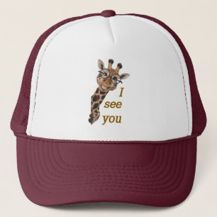 Boné Girafa.Text.Vejo você