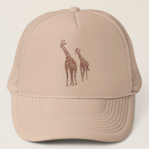 Boné Girafas-mãe e criança desenhando chapéus