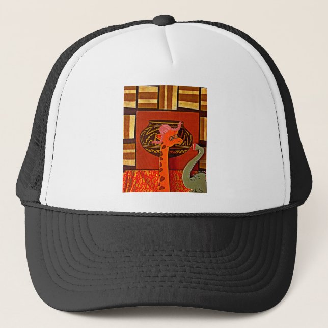 Boné Giraffe Hat Art Impressão (Frente)