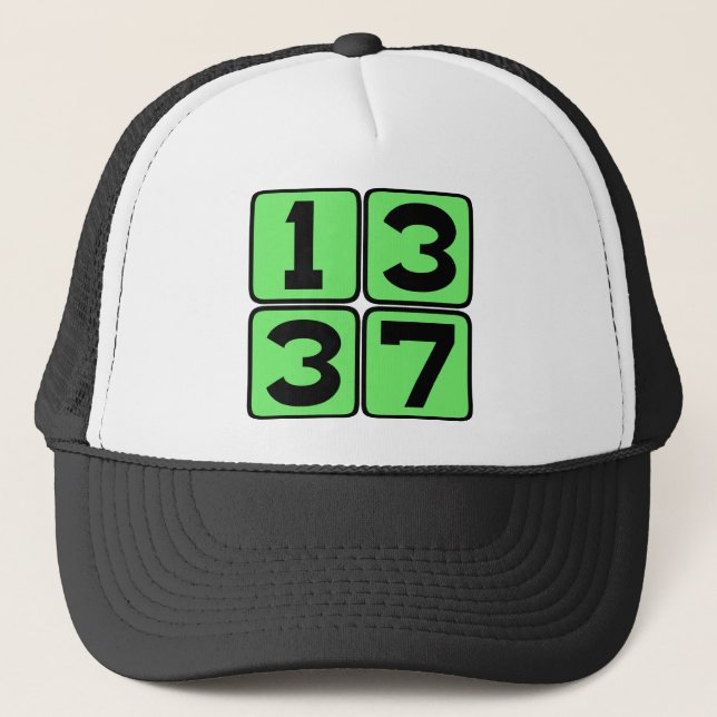 Boné gíria de internet 1337 Leet Leetspeak Eleet Meme (Frente)