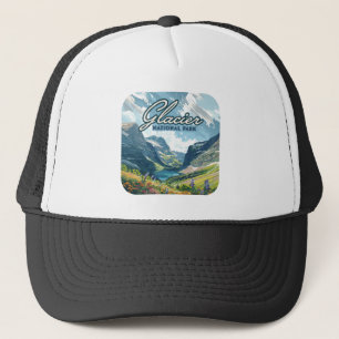 Boné Glacier National Park Montana Lake Retro