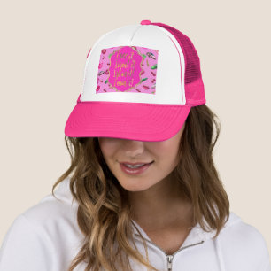 Boné Glam Motif Rosa e Verde Citação