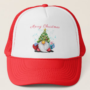 Boné Gnomo bonitinho com chapéu de árvore de Natal e 