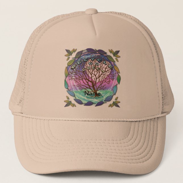 Boné Go Green Recycle custom name Hat (Frente)