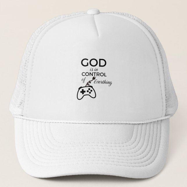 Boné God Is In Control Christian Baseball Cap - Embroid (Frente)