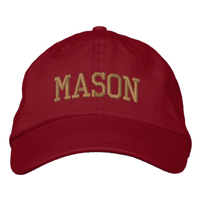 Boné Gold Athletic Block Monogram Custom Name (Frente)