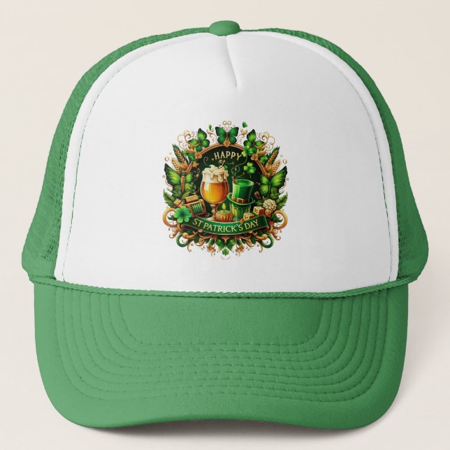 Boné Gold & Green Ornate St. Patrick's Day Celebration (Frente)