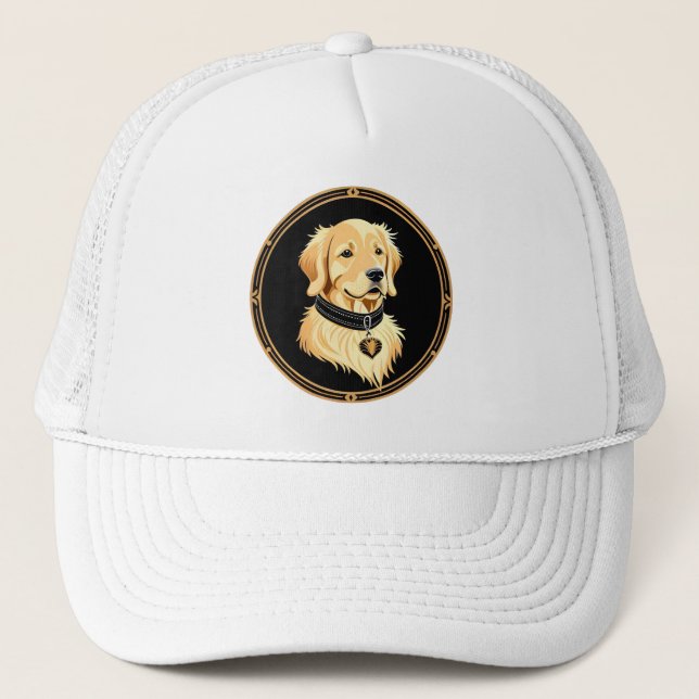 Boné Golden Retriever com Colar Elegante (Frente)