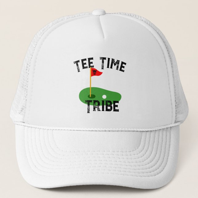Boné Golf Engraçado Cita Pun Tee Time Tribe Golf Hat (Frente)
