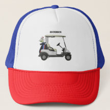  Golf Guy Cart Custom Monogram Name Trucker Hat