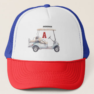 Boné  Golf Guy Cart Custom Monogram Name Trucker Hat