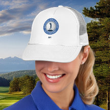 Golf Personalizado Feminino Moderno Azul e Branco