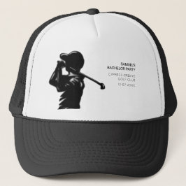 Boné Golfista negro Viagem de golfe Despedidão minimali