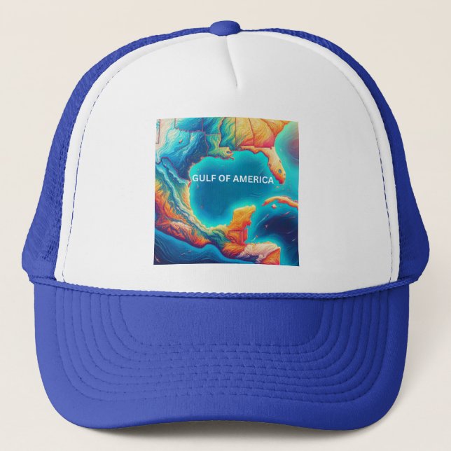 Boné golfo do mapa colorido da américa (Frente)