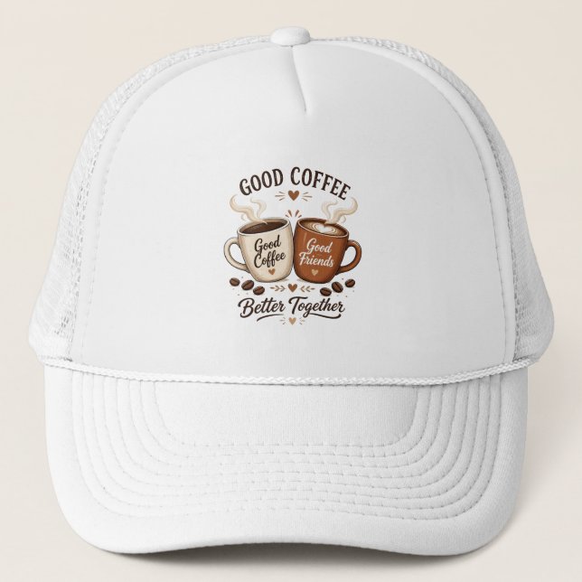 Boné Good Coffee Good Friends mit zwei Kaffeetassen (Frente)