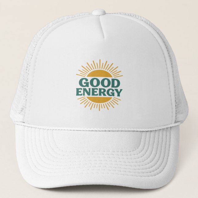 Boné Good Energy- Retro Sunburst Positive Vibes Design (Frente)