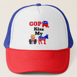 Boné GOP Beija o meu chapéu de caminhoneiro