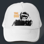 Boné Gorilla Motivational Quote Modelo Elegante Moderno<br><div class="desc">Gorilla Motivational Cote Modelo moderno e elegante chapeleiro de arte Pop.</div>