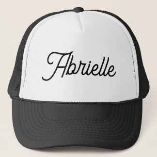 Boné Gorra Clássica Preta e Branca com o Nome Abrielle