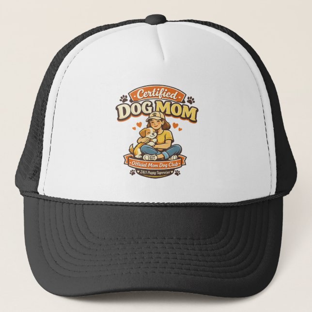 Boné Gorra Clube de Mãe de Cachorro Certificada Amante  (Frente)