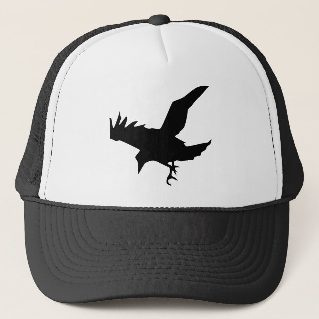 Boné Gorra com Silhueta de Corvo Voador (Frente)