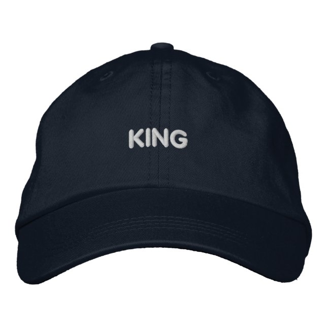 Boné Gorra de Algodão Cor Azul Marinho KING Texto Diári (Frente)