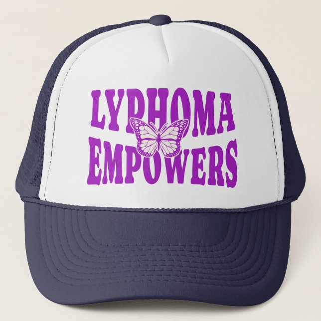 Boné Gorra de beisebol Lymphoma Empowers | Fita Roxa (Frente)