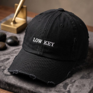 Boné Gorra de beisebol preta desgastada Low Key Vintage