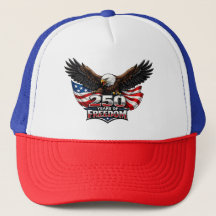 Gorra de caminhoneiro American Eagle do 250º Dia d