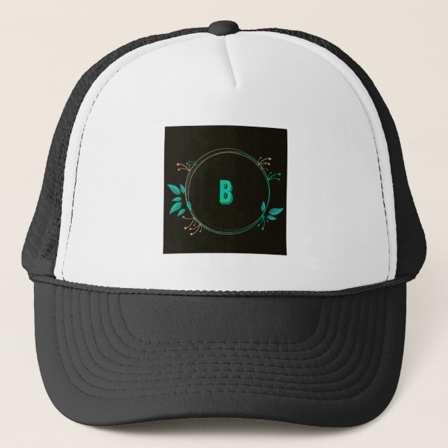Boné Gorra de caminhoneiro com letra B monograma impres (Frente)