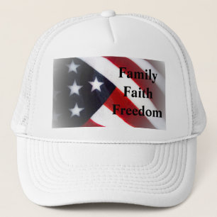Boné Gorra Família, Fé e Liberdade da Bandeira American