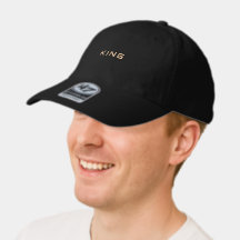 Gorra KING Texto Impresso Preto Elegante Clean Up