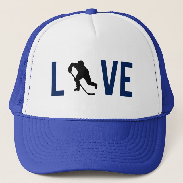 Boné Gorra Love Hockey (azul) (Frente)
