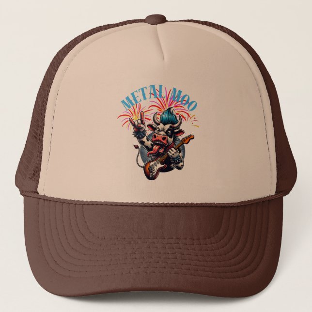 Boné   Gorras > Metal Moo-d – Rockin' Cow with a Guitar (Frente)