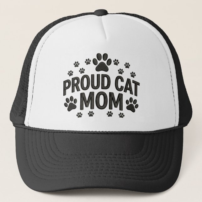 Boné Gorro de Caminhoneira Mãe de Gato Orgulhosa (Frente)