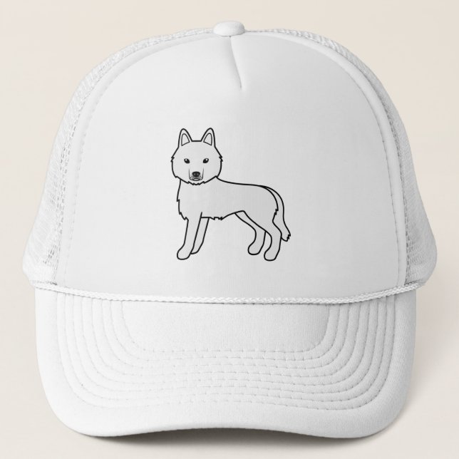 Boné Gorro de Caminhoneiro Cachorro Cartoon Bonito Husk (Frente)