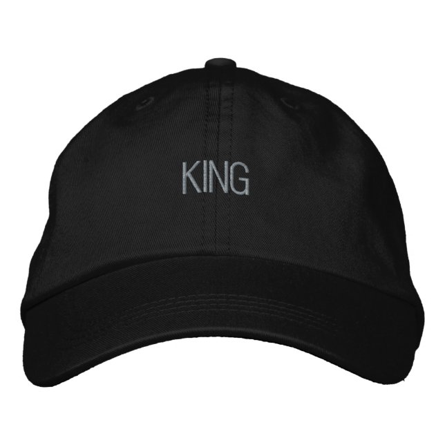 Boné Gorro de Caminhoneiro KING Text-Hat Lindo Cor Pret (Frente)