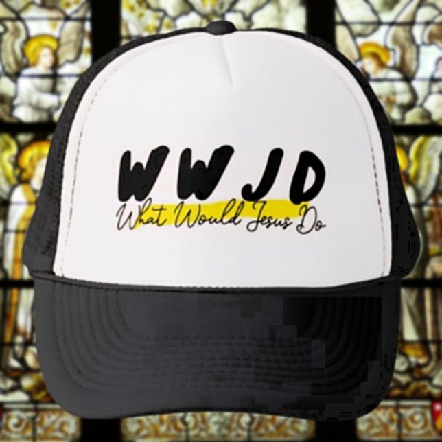 Boné Gorro de Caminhoneiro WWJD – “O Que Jesus Faria” N (Criador carregado)
