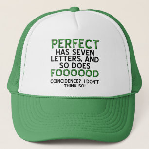 Boné Gorro de Capa de Bola Engraçada Comida Perfeita