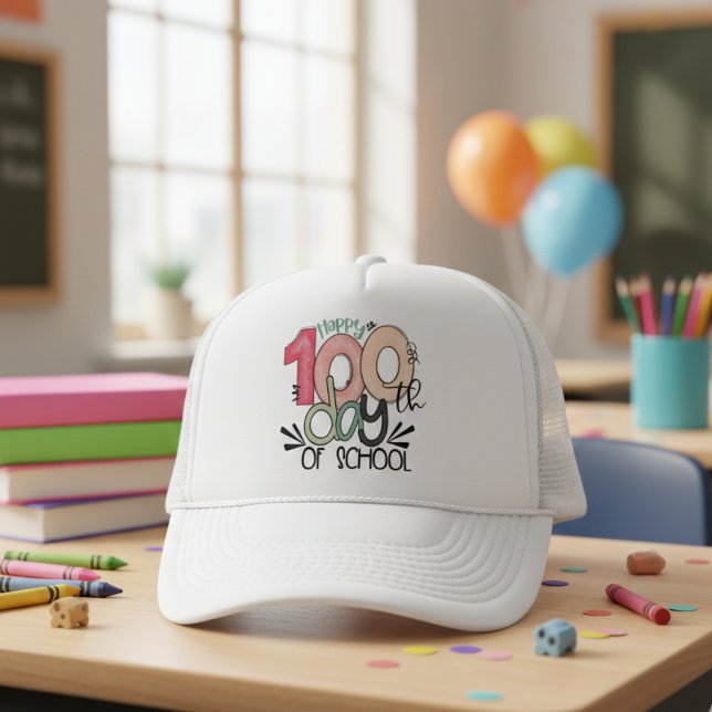 Boné Gorro de Celebração dos 100 Dias de Escola (Criador carregado)