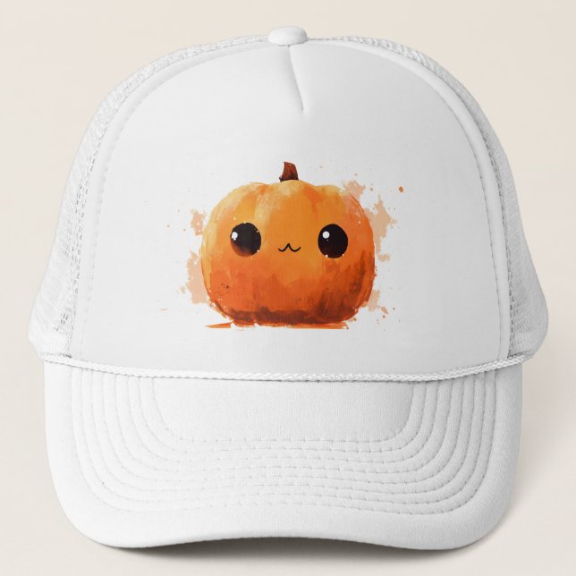Boné Gorro de Jack-O-Lantern Fofo e Assustador (Frente)