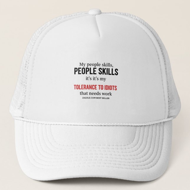Boné Gorro engraçado sarcástico: Minha Tolerância a Idi (Frente)
