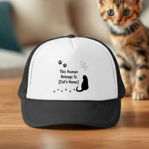 Boné Gorro Personalizado Este Humano Pertence ao Gato