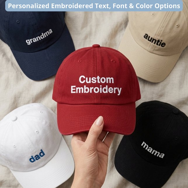 Boné Gorro Personalizado Moderna para Mamãe no Dia das  (Custom modern script embroidered teacher nurse lawyer mama dad mom grandma grandpa aunt cap gift)