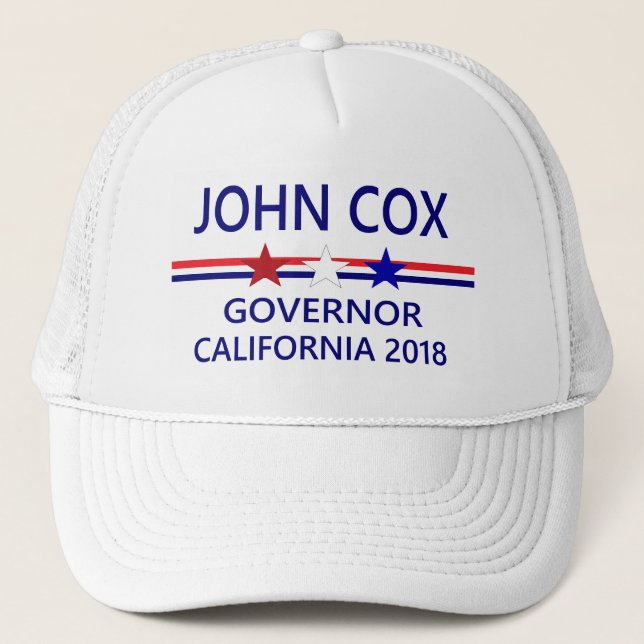 Boné Governador Califórnia 2018 de John Cox (Frente)