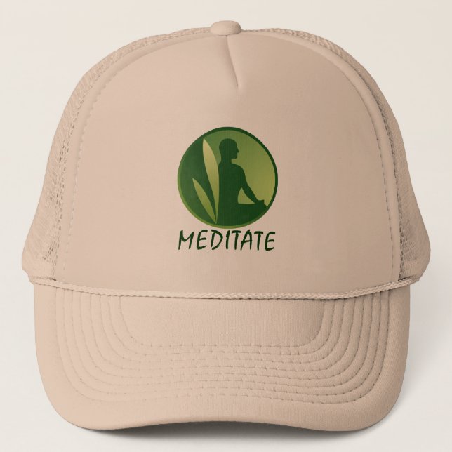 Boné Gradiente Verde Suave de Meditação (Frente)